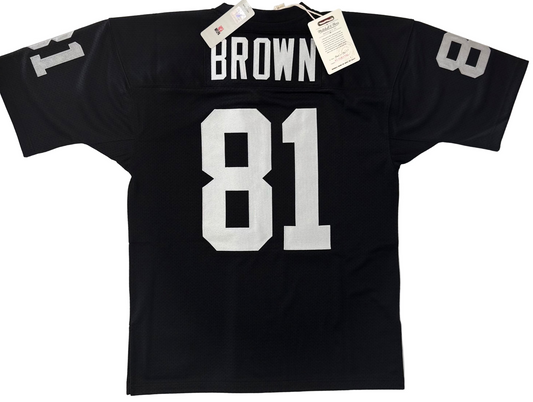 AUTHENTIC NFL (L) MITCHELL & NESS THROWBACK JERSEY LOS ANGELES RAIDERS #81 TIM BROWN